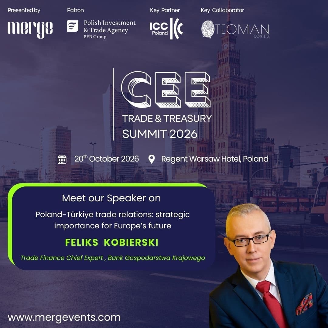 Speaker card for Feliks Kobierski, Trade Finance Chief Expert at Bank Gospodarstwa Krajowego, in the session on Poland-Türkiye trade relations, at the CEE Trade & Treasury Summit 2026